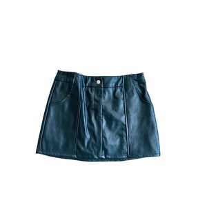 et clet High Waisted Faux Leather Skort - Chic & Versatile-Size Large